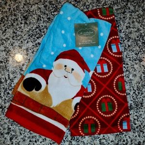 2 St. Nicholas Square Santa Holiday Dish Towels